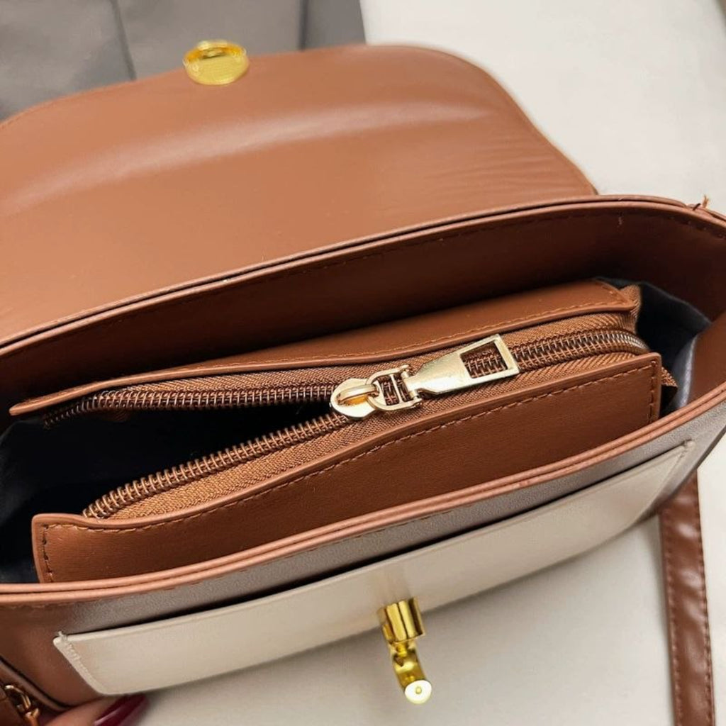 Brown & Cream Sling Bag for Women | Audrey