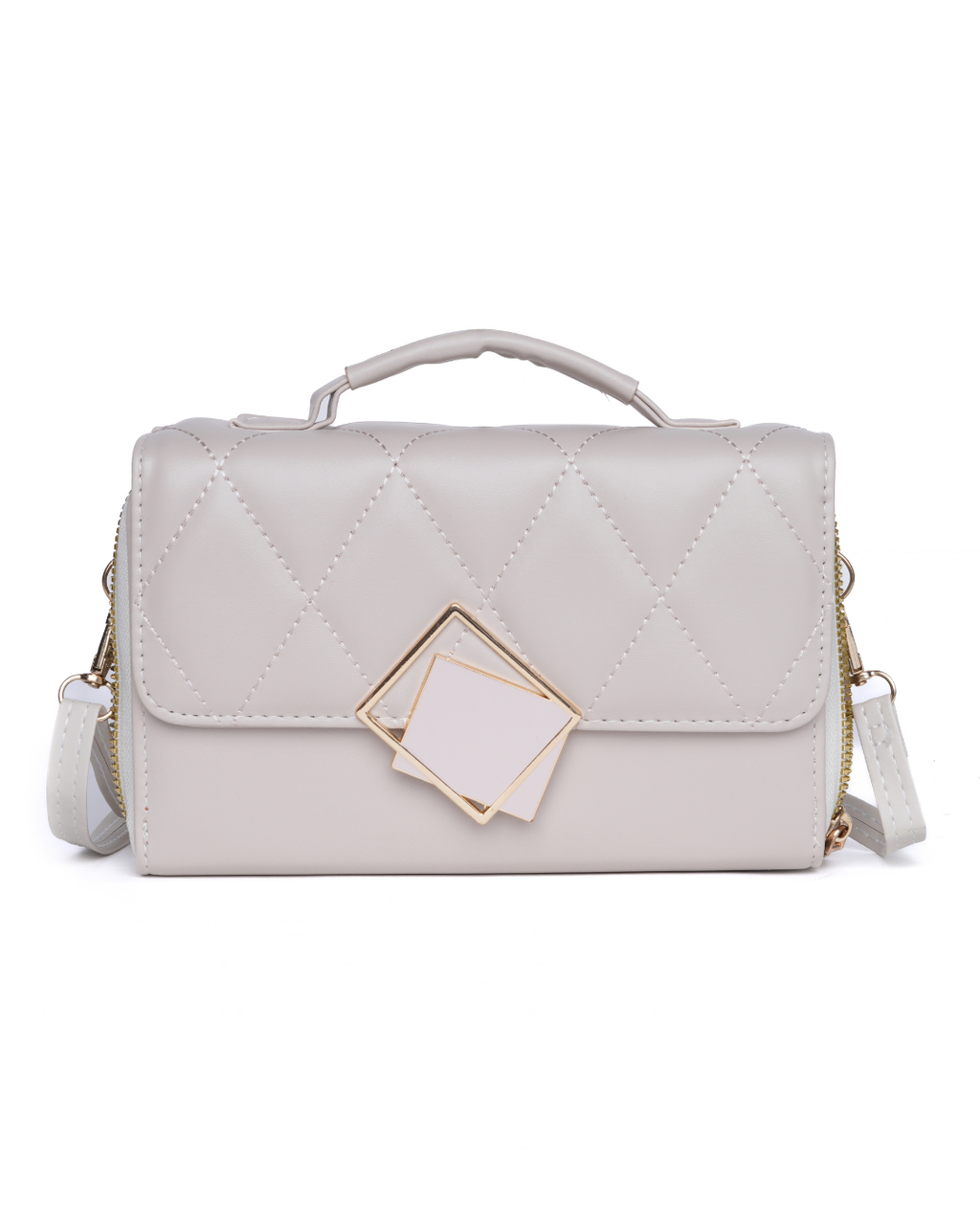 Lilac Grey Quilted Handbag | Lila