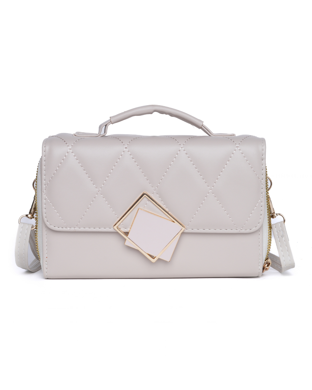 Lilac Grey Quilted Handbag | Lila
