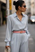 Pink Belt for Women with Gold Double-Ring Buckle | Alissa