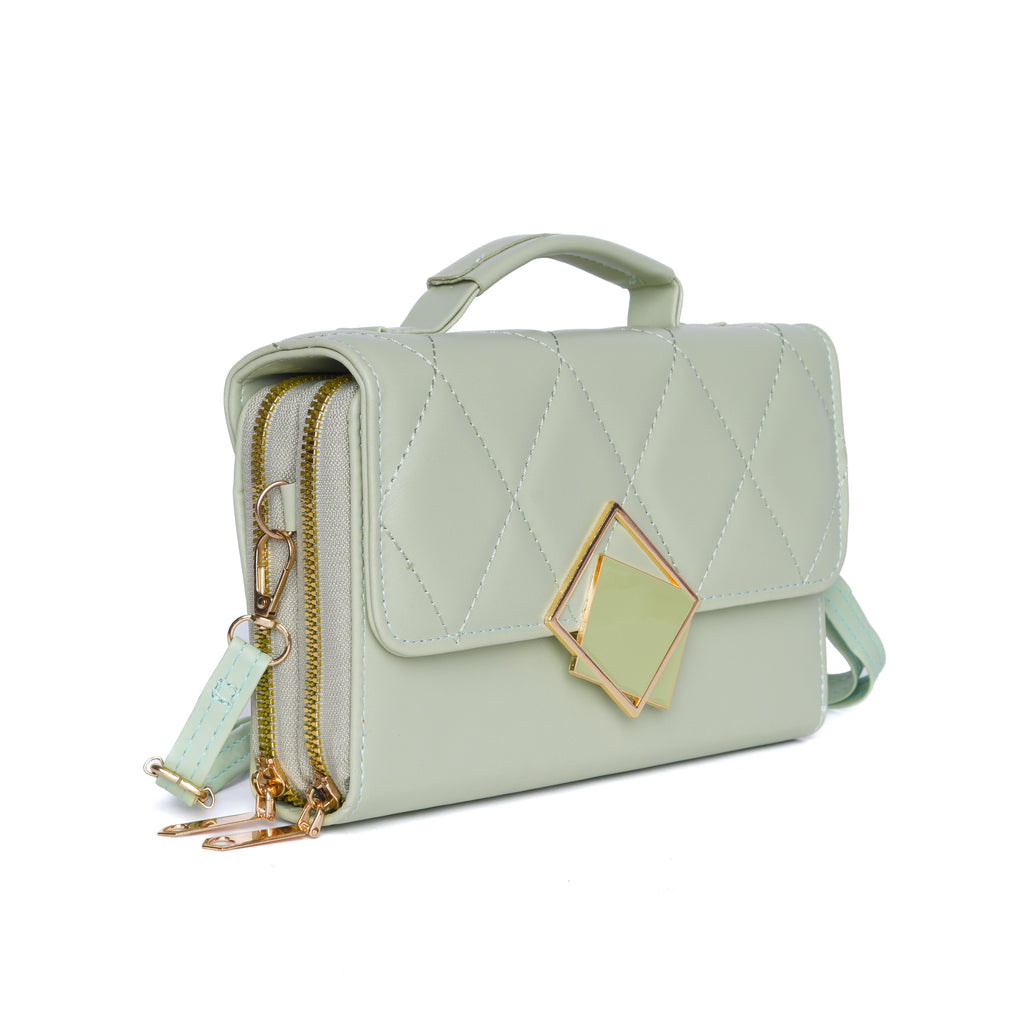 Sage Green Quilted Handbag | Lila