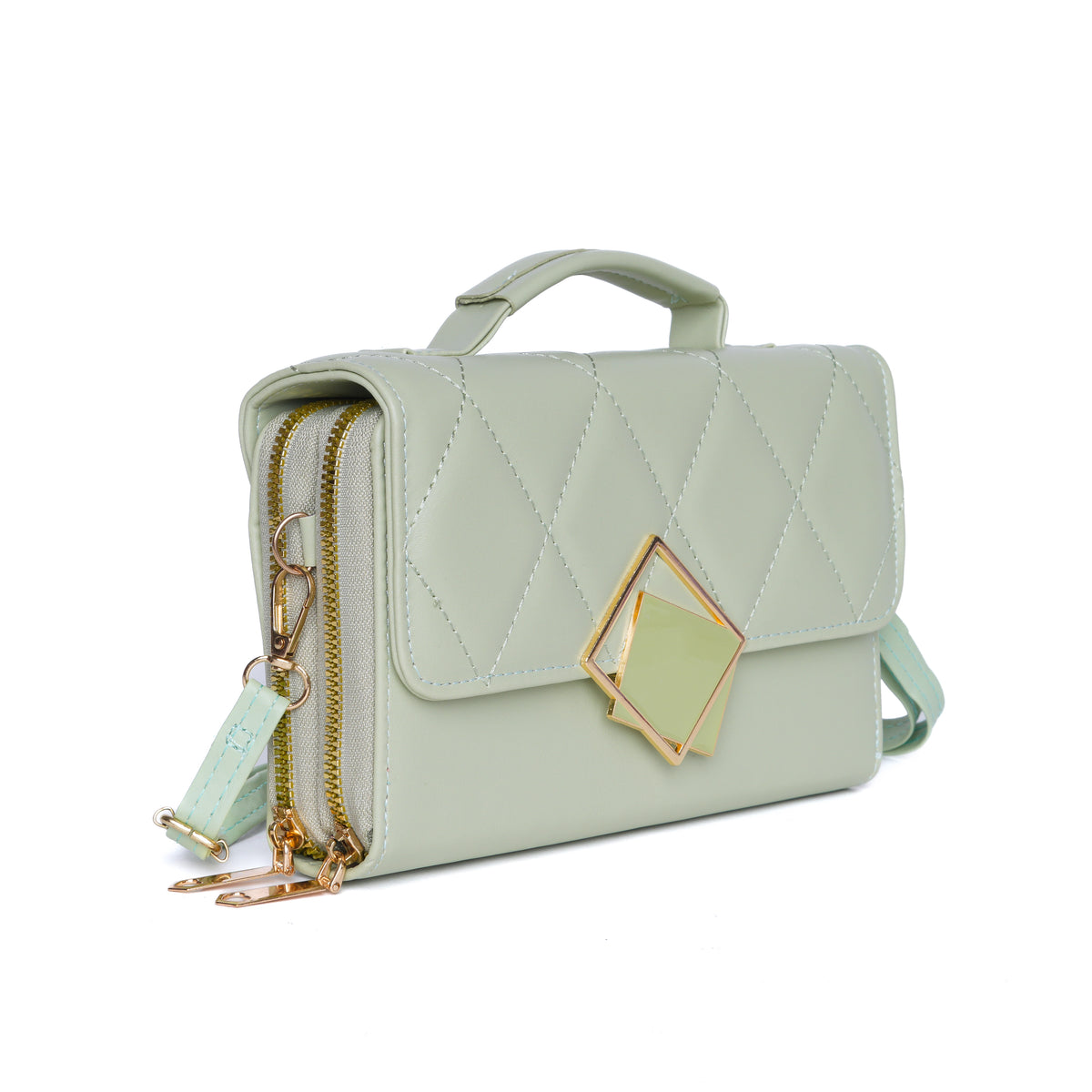 Sage Green Quilted Handbag | Lila