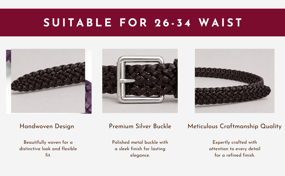 Silver & Brown Handbraided Belt | Leather Composite