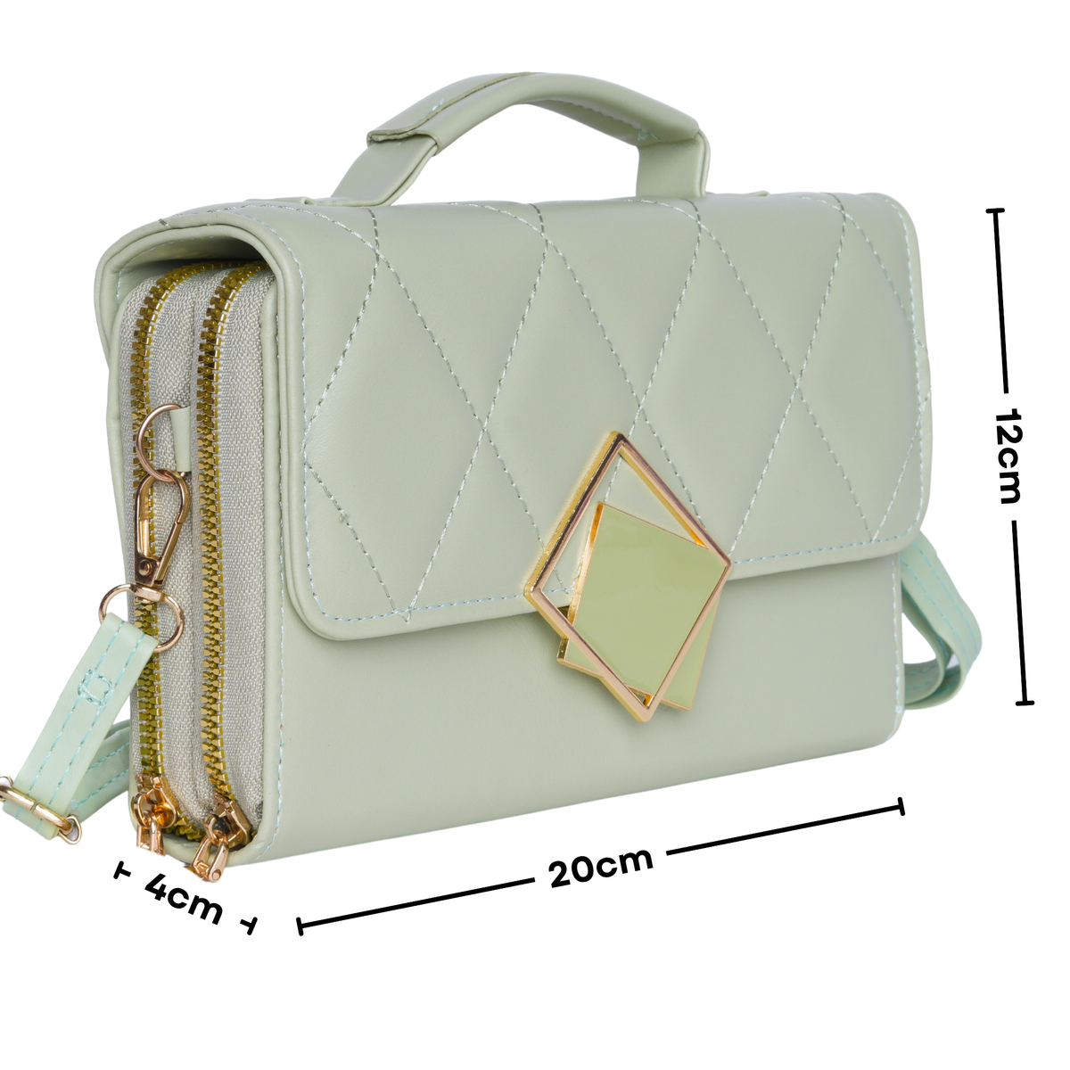 Sage Green Quilted Handbag | Lila