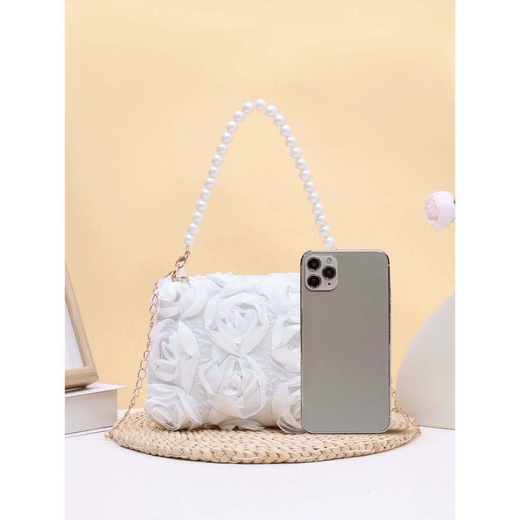 WHITE ROSE FLORAL BAG| ESME