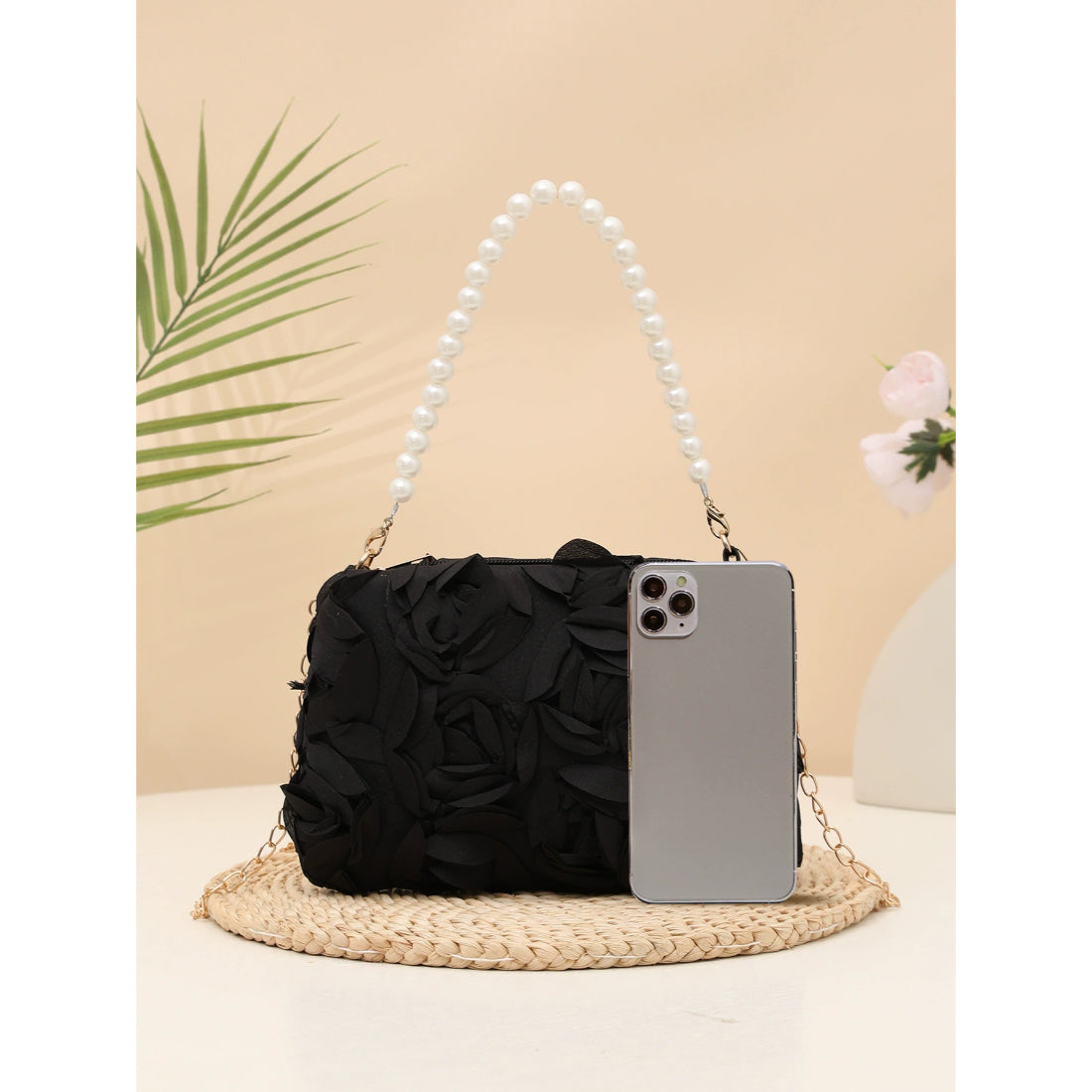 BLACK ROSE FLORAL BAG| ESME