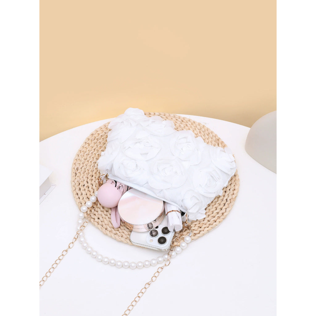 WHITE ROSE FLORAL BAG| ESME