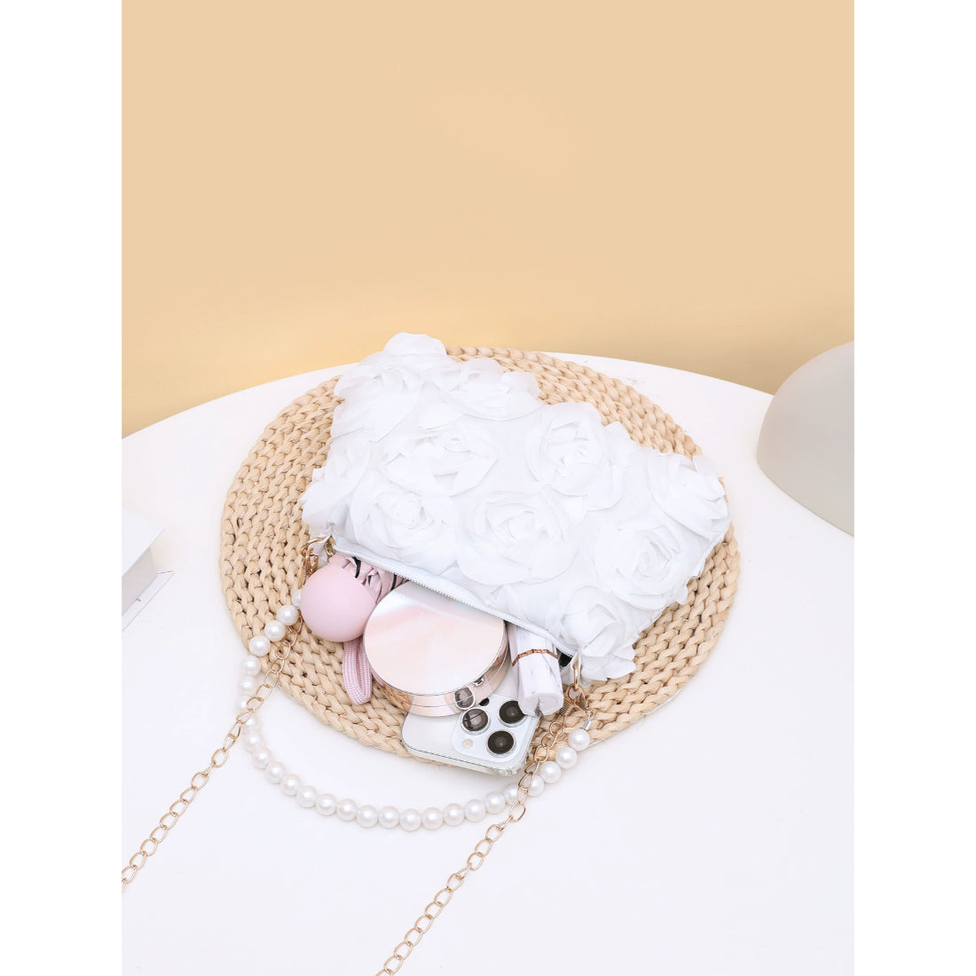 WHITE ROSE FLORAL BAG| ESME