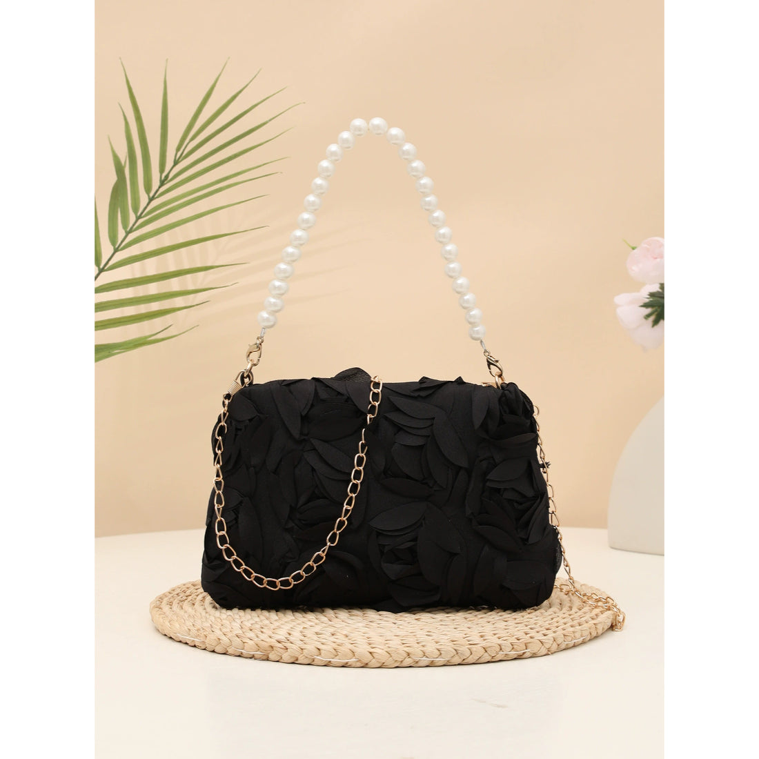 BLACK ROSE FLORAL BAG| ESME