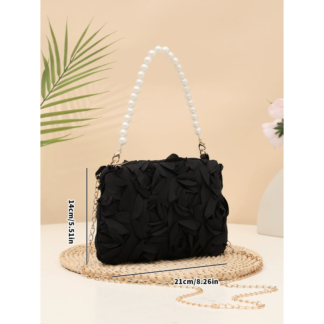 BLACK ROSE FLORAL BAG| ESME