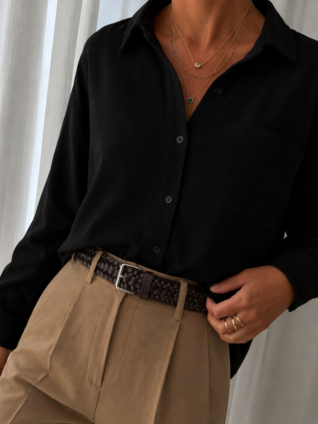 Silver & Brown Handbraided Belt | Leather Composite